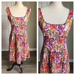 Evan Picone Bright Floral Print Cotton Dress 10